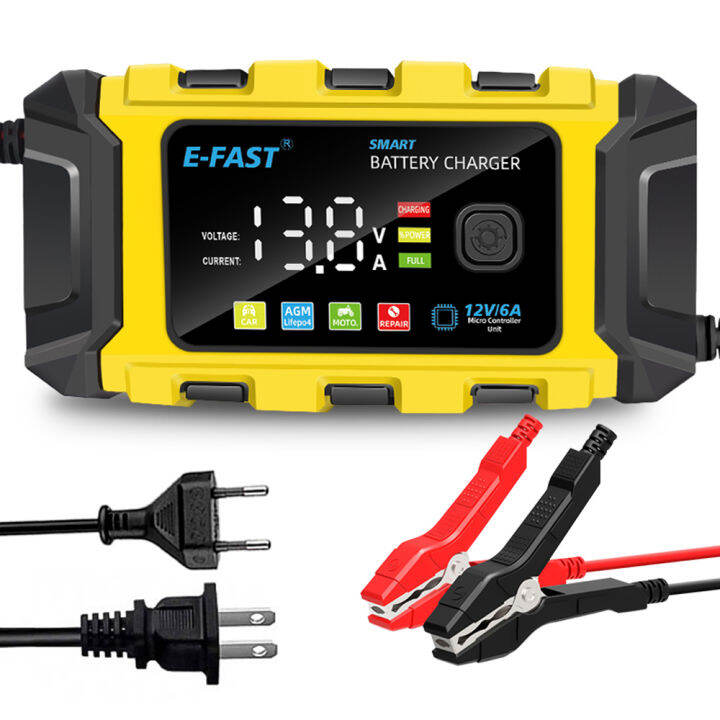 E-fast Car Battery Chargers 12v 6a Full Automatic Battery Chargers 