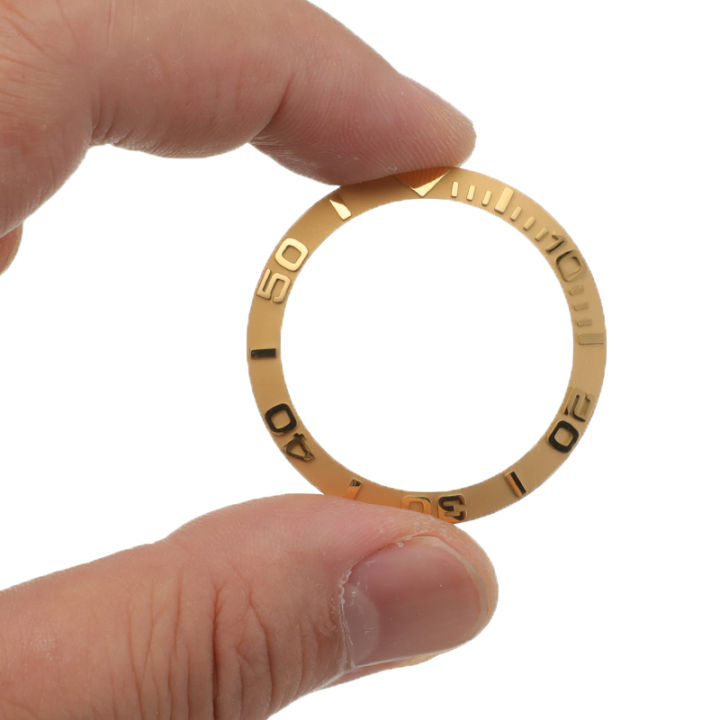 แหวนเซรามิกสีขาวทองขนาด38มม-เปลี่ยนชิ้นส่วนอะไหล่นาฬิกาสำหรับนาฬิกาผู้ชาย