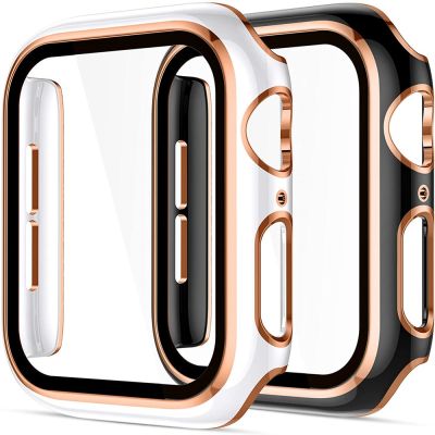 Protective film Case for Apple Watch 7 41mm 45mm 40mm 44mm Bumper Full Coverage Cover for iWatch Series 7 6 5 4 3 SE Hard Cases