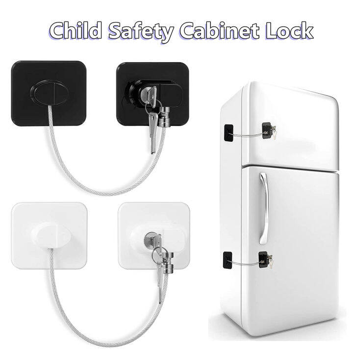 1 Pc Children Protection Sliding Closet Refrigerator Lock With Metal