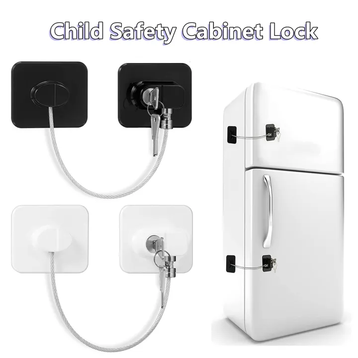 Baby Safety Refrigerator Lock With Keys, Sliding Closet Door Locks With Key