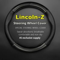 wenminr Non-slip Case For Lincoln Z Steering Wheel Cover Genuine Leather Carbon Fiber 2022