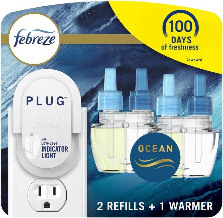Original Febreze Plug In Air Fresheners,กลิ่นมหาสมุทร,นักสู้กลิ่นสำหรับ