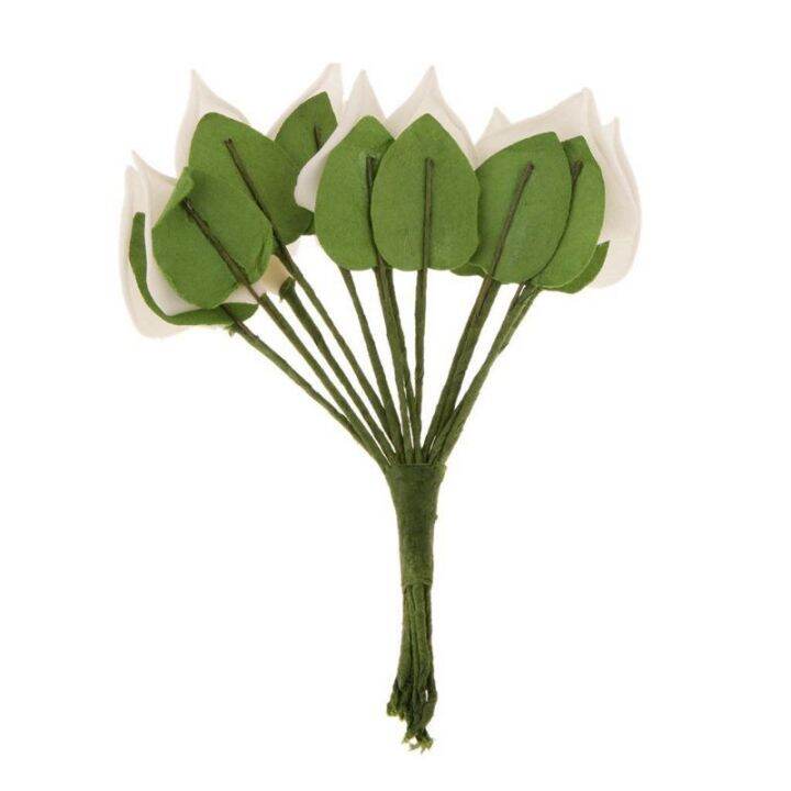 12pcs-mini-calla-artificial-flower-bouquet-wedding-decoration-diy-wreath-gift-white