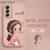 เคส Hontinga สำหรับ Samsung Galaxy A14 5G 4G A54 5G เคสโทรศัพท์ซิลิโคนนิ่มหนังเด็กผู้หญิงน่ารักเคสป้องกันกล้องคลุมทั้งหมดฝาหลังกันกระแทกเคสโทรศัพท์อ่อนสำหรับเด็กผู้หญิง