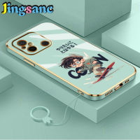 Jingsanc เคสโทรศัพท์น่ารักสำหรับ Xiaomi Redmi 12C เคสเด็กเล่นสเกตกันกระแทก TPU นิ่มแบบสปอร์ตฟรีสายคล้องสุดเท่มีกล้อง X1-1กันกระแทก