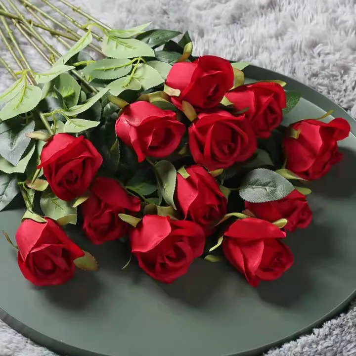 Imitation Rose Artificial Flower Plastic Single Rose Decoration Fake 