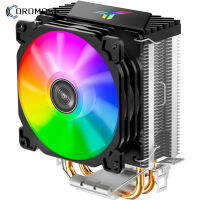 CR1200เครื่องทำความเย็น CPU RGB 3Pin 2ท่อความร้อน CPU ฮีทซิงค์โคมไฟอัตโนมัติพัดลมระบายความร้อนสำหรับ LGA 775/1150/AM4/AM3 +/AM3