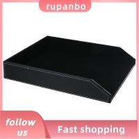 RUPANBO039392692 สีดำสีดำ ถาดหนังจัดระเบียบโต๊ะจดหมาย เครื่องหนังแท้ ที่ใส่เอกสาร นิตยสารนิตยสาร องค์กรสำนักงานและองค์กร ออฟฟิศสำหรับทำงาน