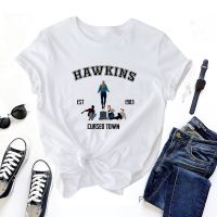 Hawkins Crued Town คนแปลกหน้า Season 4 T เสื้อตลกผู้หญิง Vintage ฤดูร้อนผ้าฝ้ายแขนสั้นเสื้อ Tee เสื้อ Streetwear S-5XL