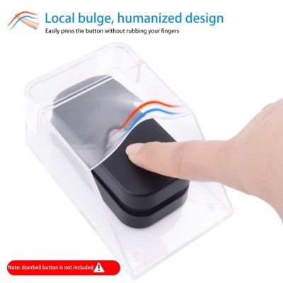 ┅ Household Waterproof Cover For Wireless Doorbell Door Bell Ring Chime Button Transparent Doorbell Protective Cover Doorbell Set