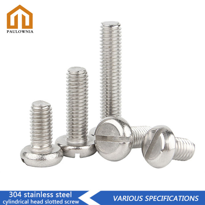 M4 M5 M6 M8 M10 304 Stainless Steel Slotted Round Head Machine Screws ...