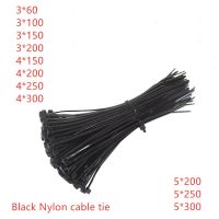 50pcs/Lot Black Cable Ties Self-Locking Plastic Nylon Wire Cable Zip Ties Fasten Loop Cable High quality Cable Management