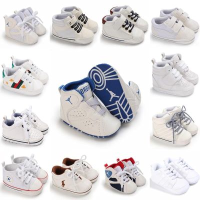 White Baby Shoes Newborn Walker Toddler Shoes Soft Sole Infant Boy Girl Sneaker Christening