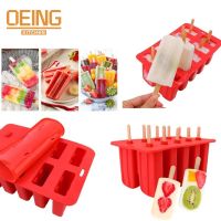 hot【cw】 Food Grade Popsicle Silicone Molds 4/10 Cavity Homemade BPA Frozen Pop Maker