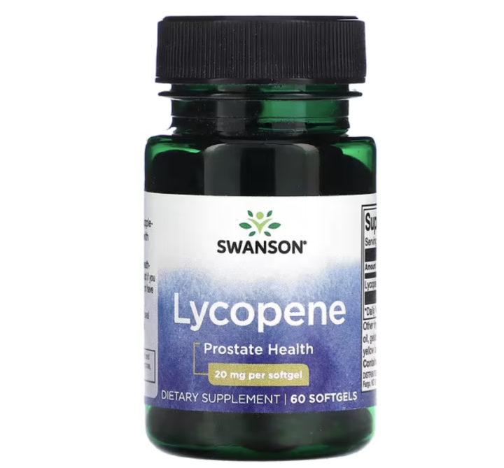 Swanson Lycopene 20 mg 60 Softgels Natural Men's Health Supplement