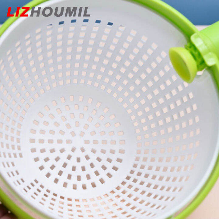 lizhoumil-เครื่องคลุกสลัดทำครัวพร้อมที่จับกันลื่นกระชอนหมุนได้360องศาสำหรับผักผลไม้