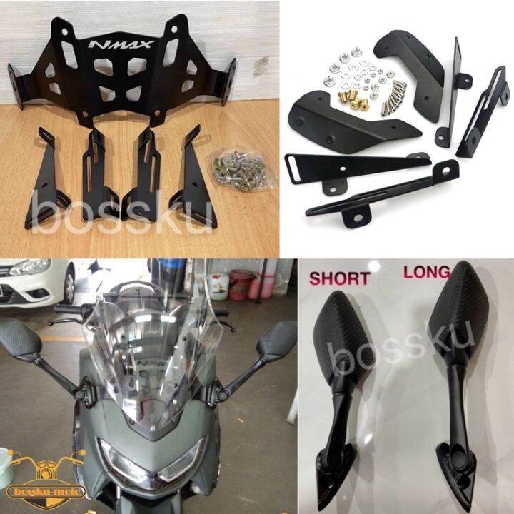 NEW NMAX V1 V2 ADJUSTABLE SIDE MIRROR BRACKET VISOR BRACKET WINDSHIELD Lazada