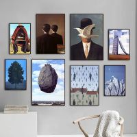 สถิตยศาสตร์ Rene Magritte โปสเตอร์และพิมพ์ภาพวาดผ้าใบติดผนังรูปภาพศิลปะการทำสำเนางานศิลปะคลาสสิกสำหรับห้องนั่งเล่น Cuadros