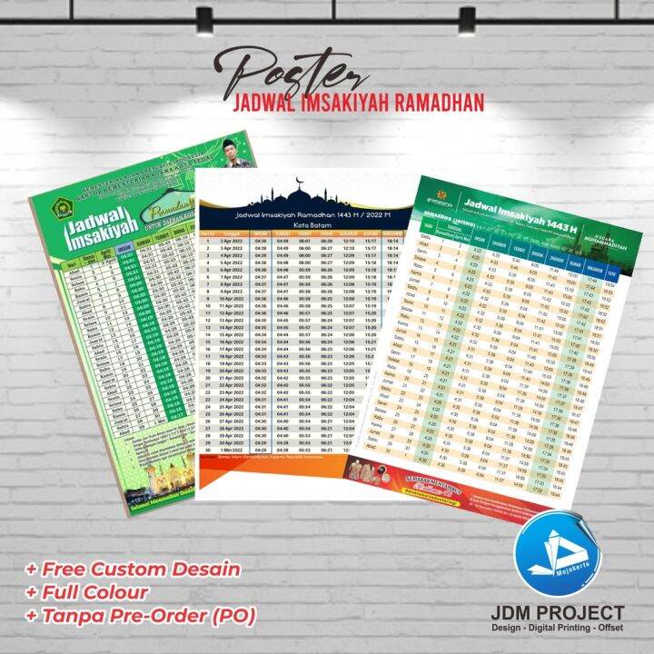 Cetak Brosur Jadwal Imsakiyah Ramadhan Termurah Tabel Imsak 10 Pcs ...