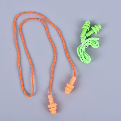 ☾ 1pc Silicone Ear Plugs Sleep Earplugs Noise Reduction Swimming Earplugs With Rope Box-packed Comfortable Earplugs