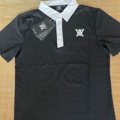 New golf sportswear quick-drying breathable fabric summer short short-sleeved polo shirt lapel black golf