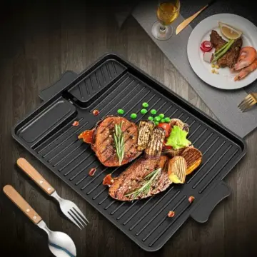 1 Set, Korean BBQ Grill Pan, Korean Grill, Korean Cookware Stove Top Grill,  Charcoal Grills, Smokeless Grill, Indoor Grill, Non Stick, Round Portable