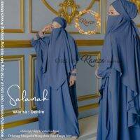 เสื้อผ้าสตรีมุสลิม GAMIS Shari PLUS KHIMAR SALAMAH ORI KANZA วัสดุแฟชั่นวัสดุพรีเมี่ยม LD 160 ตัวยาว 140