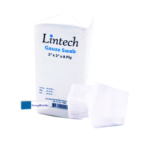 Lintech Gauze Swab ผ้าก๊อซพับทำแผล 2 นิ้วx2 นิ้ว 8 ชั้น 100 ชั้น 1 ห่อ