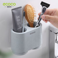 ECOCO Wall-mount Toothbrush Holder Tooth Cup Toothpaste Toothbrush Rack Bathroom Accessories Mouthwash Cup Set for Coupleshot