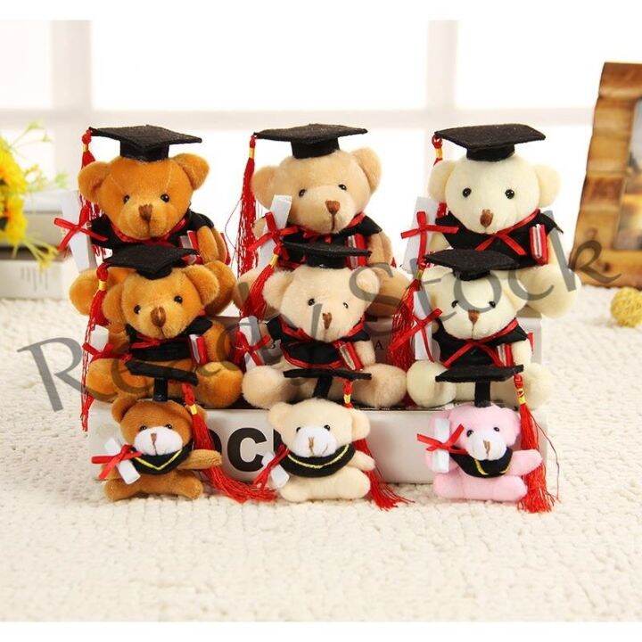 【hot sale】 ☢☜ B10 9/12cm Graduation Teddy Bear Plush Toy Cartoon Soft