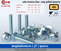 สกรูมิล สกรูมิลหัวกระทะ (JT)ชุบขาว M6 [CROSS TRUSS(JT)] HEAD MACHINE SCREWS]