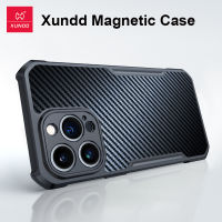 Xundd เคสแม่เหล็กสำหรับ iPhone 12 13 Pro Max เคสกระจกที่ชาร์จแบบไร้สายฝาหลังเคสมีแม่เหล็กกันกระแทกสำหรับ IPhone12 IPhone13 Pro snjspk