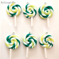 50pcs Spiral Rainbow Polymer Clay Cabochons Beauty Kawaii Lollipop Candy Charms Flatback Pendant For DIY Phone Decoration