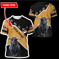 2023 summer Fashion mens t shirt Personalized Name Bull Riding 3D Printed Unisex Tshirt street Casual sports T-shirt DW46