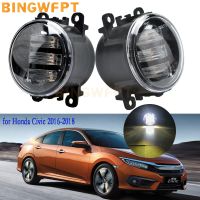 BINGWFPT 2PCS High Quality LED Fog Lights Foglamps For Honda Civic 2016 2017 2018 10th Generation Fog Light Fog Lamp