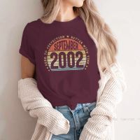 Vintage September Hiphop Tshirt 2002 2022 20 Years Old Printing Leisure T Shirt Special Gift Gildan