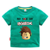 Ro-Bloxs ชายแขนสั้นเสื้อยืดผ้าฝ้ายฤดูร้อนการ์ตูนหญิงพิมพ์ Tshirt เสื้อผ้าเด็ก Baby Bottoming เสื้อ Top