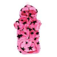 Pet Puppy Cat Small Dog Clothes Warm Shu cotton velvet Stars Hoodies Winter Coat Jacket Clothing XL rose Red