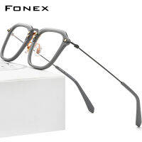 FONEX Acetate Titanium Glasses Frame Men Vintage Oversize Square Prescription Eyeglasses Women Spectacles Eyewear F85684