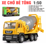 Xe trộn bê tông đồ chơi trẻ em xe bằng hợp kim và nhựa có đèn và âm thanh