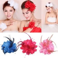 OKDEALS Childrens Dance Performance Fascinator Brooch Wedding Hair Accessories Bridal Hairpin Headdress Wrist Flower Feathers Hair Clip