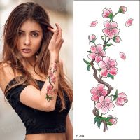 【YF】 waterproof temporary tattoos for women girls tattoo sticker flower peach blossom peony rose hand sleeve water