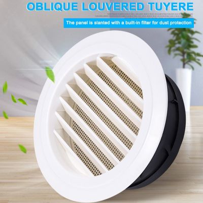 ♕∈ Adjustable Round Air Vent ABS Louver Grille Cover Soffit Vent with Built-in Fly Screen Mesh for Bathroom Office Kitchen LI