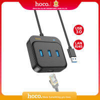 Hoco HB35 อะแดปเตอร์ฮับ USB3.0 + RJ45 สายแลน รองรับ 10/100/1000Mbps Gigabit Ethernet Adapter HUB 4in1 RJ45 USB3.0  สำหรับโอนถ่ายข้อมูลคอมพิวเตอร์ Hoco Thailand