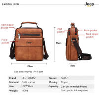 JEEP BULUO Men S Crossbody ไหล่กระเป๋าแยกหนังกระเป๋าถือแฟชั่น Business Man Messenger กระเป๋าคุณภาพสูง Tote Hot