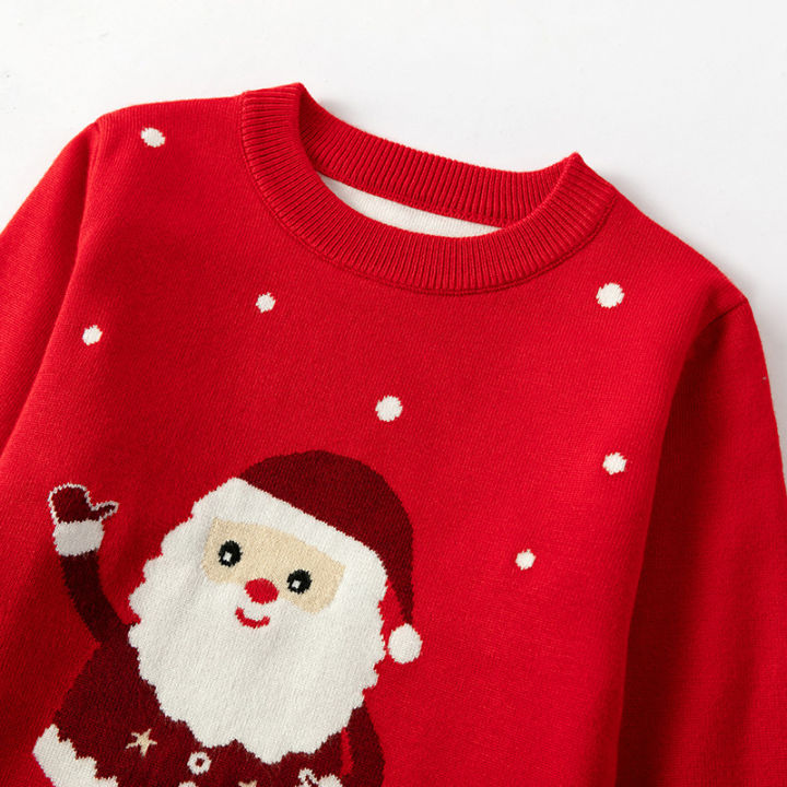เสื้อถักสำหรับเด็กผู้หญิง-เสื้อถักการ์ตูนสำหรับเด็กทารกซานตาคลอส