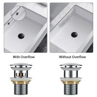 Bagnolux Bathroom Sink Drain Stopper Pop up Drain Without Overflow Or With Overflow for Vessel Sink Lavatory Vanity