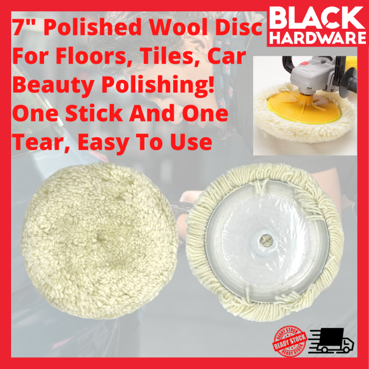 Black Hardware Polished Wool Disc Car Floor Tile Sticky Firm Density