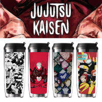 Jujutsu Kaisen ถ้วยอนิเมะ Itadori Yuji ถ้วยแก้วน้ำการ์ตูนกลางแจ้งกีฬากระบอกน้ำสำหรับนักเรียนสองชั้นแก้วน้ำพลาสติก